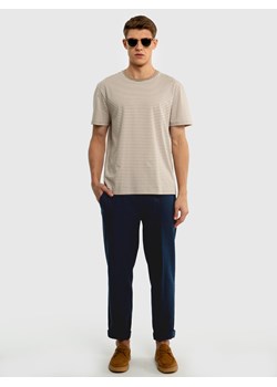 Koszulka męska bawełniana w paski beżowa Cheyann 800 ze sklepu Big Star w kategorii T-shirty męskie - zdjęcie 171540983