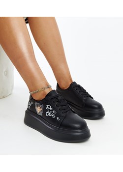 Czarne skórzane sneakersy na grubej podeszwie Mina ze sklepu gemre w kategorii Buty sportowe damskie - zdjęcie 171541364