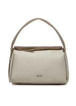 Torebka Calvin Klein Gracie K60K611655 Stoney Beige Jacquard Mono PEA ze sklepu eobuwie.pl w kategorii Listonoszki - zdjęcie 171541632