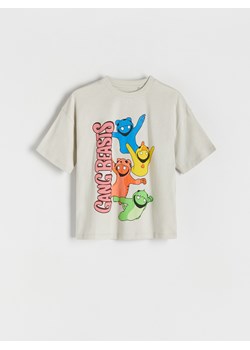 Reserved - T-shirt Gang Beast - jasnoszary ze sklepu Reserved w kategorii T-shirty chłopięce - zdjęcie 171543973