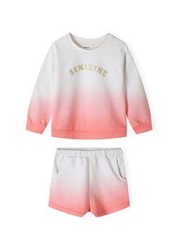 Komplet niemowlęcy biało-różowy- bluza i szorty Sunshine ze sklepu 5.10.15 w kategorii Dresy dla niemowlaka - zdjęcie 171545933