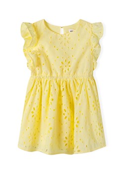 Letnia sukienka żółta z haftowanej tkaniny dla dziewczynki ze sklepu 5.10.15 w kategorii Sukienki dziewczęce - zdjęcie 171546112