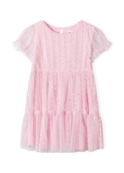 Tiulowa różowa sukienka z błyszczącymi elementami ze sklepu 5.10.15 w kategorii Sukienki dziewczęce - zdjęcie 171546223
