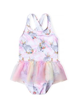 Kostium kąpielowy z kolorową tiulową falbanką w zajączki ze sklepu 5.10.15 w kategorii Stroje kąpielowe dla niemowląt - zdjęcie 171546320