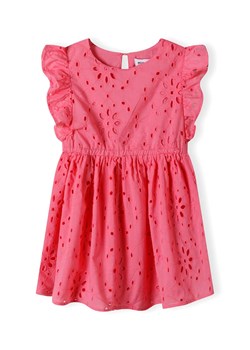 Letnia sukienka różowa z haftowanej tkaniny dla dziewczynki ze sklepu 5.10.15 w kategorii Sukienki dziewczęce - zdjęcie 171546394