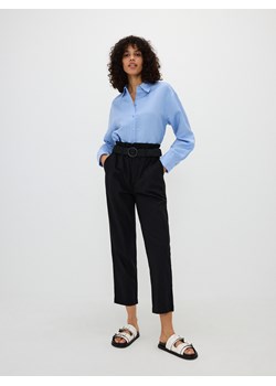Reserved - Spodnie z lnem - czarny ze sklepu Reserved w kategorii Spodnie damskie - zdjęcie 171546900