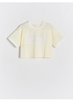 Reserved - T-shirt z nadrukiem - żółty ze sklepu Reserved w kategorii Bluzki dziewczęce - zdjęcie 171546993