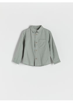 Reserved - Koszula z lnem - jasnozielony ze sklepu Reserved w kategorii Koszule chłopięce - zdjęcie 171547073