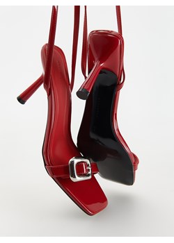 Reserved - Sandały na szpilce ze sprzączką - czerwony ze sklepu Reserved w kategorii Sandały damskie - zdjęcie 171547123