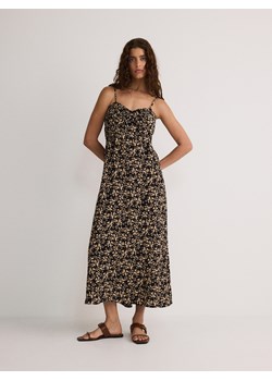 Reserved - Wzorzysta sukienka z wiskozy - czarny ze sklepu Reserved w kategorii Sukienki - zdjęcie 171547202