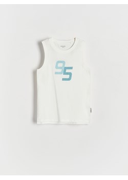 Reserved - T-shirt oversize bez rękawów - złamana biel ze sklepu Reserved w kategorii T-shirty chłopięce - zdjęcie 171547293