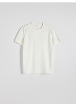 Reserved - Gładki t-shirt boxy - złamana biel ze sklepu Reserved w kategorii T-shirty męskie - zdjęcie 171547312