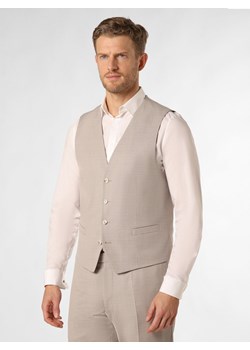 Strellson Męska kamizelka modułowa - Gyl2 Mężczyźni Slim Fit beżowy wypukły wzór tkaniny ze sklepu vangraaf w kategorii Kamizelki męskie - zdjęcie 171547501
