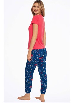 Piżama damska z krótkim rękawem i długą nogawką Ava 41302-32X, Kolor granatowo-koralowy, Rozmiar S, Henderson ze sklepu Intymna w kategorii Piżamy damskie - zdjęcie 171547820