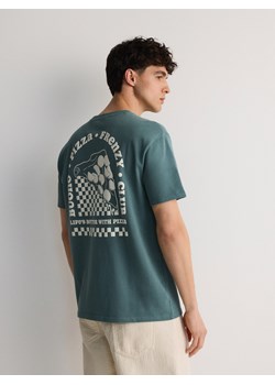 Reserved - T-shirt regular z haftem - morski ze sklepu Reserved w kategorii T-shirty męskie - zdjęcie 171549493