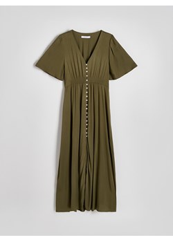 Reserved - Sukienka z wiskozy - oliwkowy ze sklepu Reserved w kategorii Sukienki - zdjęcie 171551342