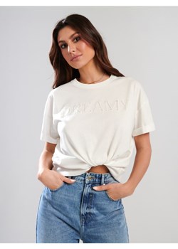 Sinsay - Koszulka z nadrukiem - kremowy ze sklepu Sinsay w kategorii Bluzki damskie - zdjęcie 171552040