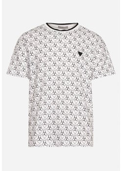 Biała Bawełniana Koszulka z Krótkim Rękawem i Aplikacją Fianara ze sklepu Born2be Odzież w kategorii T-shirty męskie - zdjęcie 171552753