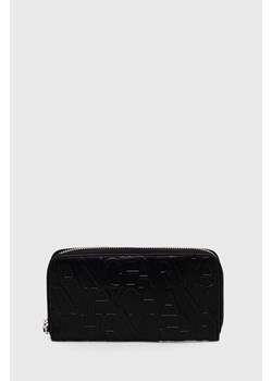 Armani Exchange portfel damski kolor czarny ze sklepu ANSWEAR.com w kategorii Portfele damskie - zdjęcie 171552761