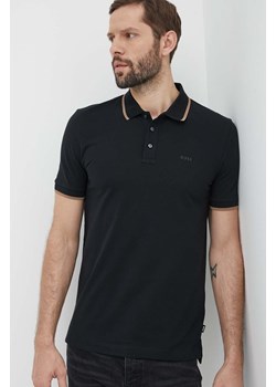 BOSS polo bawełniane kolor czarny gładki 50494697 ze sklepu ANSWEAR.com w kategorii T-shirty męskie - zdjęcie 171552791