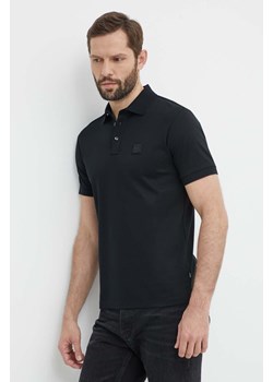 BOSS polo bawełniane kolor czarny gładki 50515596 ze sklepu ANSWEAR.com w kategorii T-shirty męskie - zdjęcie 171552880