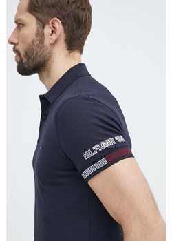 Tommy Hilfiger polo męski kolor granatowy gładki MW0MW34780 ze sklepu ANSWEAR.com w kategorii T-shirty męskie - zdjęcie 171552920