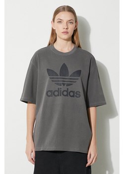 adidas Originals t-shirt bawełniany Washed Trefoil Tee damski kolor szary IN2268 ze sklepu ANSWEAR.com w kategorii Bluzki damskie - zdjęcie 171552943