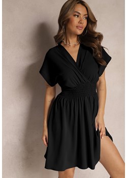 Czarna Rozkloszowana Sukienka o Kopertowym Fasonie Assineda ze sklepu Renee odzież w kategorii Sukienki - zdjęcie 171553082