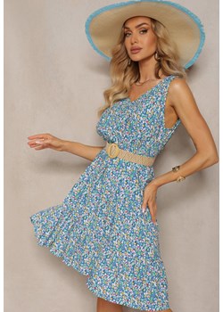 Niebieska Letnia Sukienka Bez Rękawów z Bawełnianej Tkaniny Kiodelia ze sklepu Renee odzież w kategorii Sukienki - zdjęcie 171553212