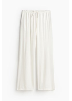 H & M - Krepowane spodnie bez zapięcia - Biały ze sklepu H&M w kategorii Spodnie damskie - zdjęcie 171553382