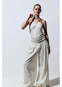 H & M - Eleganckie spodnie z domieszką lnu - Biały ze sklepu H&M w kategorii Spodnie damskie - zdjęcie 171553391