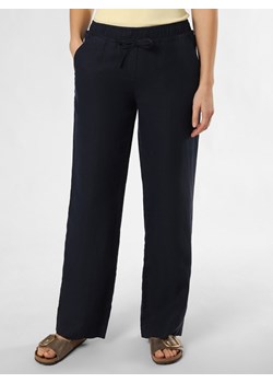 BRAX Damskie spodnie lniane Kobiety len granatowy jednolity ze sklepu vangraaf w kategorii Spodnie damskie - zdjęcie 171555162