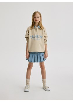 Reserved - Bluza z aplikacją - beżowy ze sklepu Reserved w kategorii Bluzy dziewczęce - zdjęcie 171556572