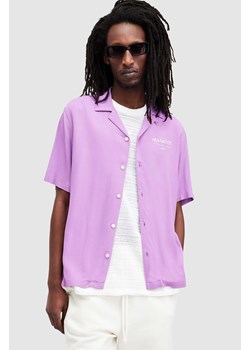 AllSaints koszula ACCESS SS SHIRT męska kolor fioletowy relaxed M064SA ze sklepu ANSWEAR.com w kategorii Koszule męskie - zdjęcie 171558392