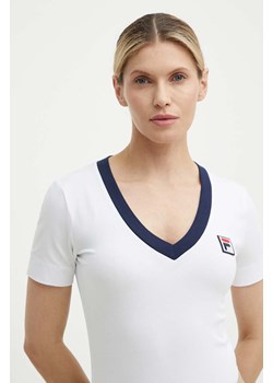 Fila t-shirt Ludhiana damski kolor biały FAW0749 ze sklepu ANSWEAR.com w kategorii Bluzki damskie - zdjęcie 171558960