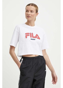 Fila t-shirt bawełniany Lucena damski kolor biały FAW0757 ze sklepu ANSWEAR.com w kategorii Bluzki damskie - zdjęcie 171558970