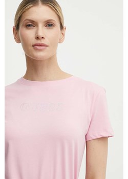 Guess t-shirt SKYLAR damski kolor różowy V4GI09 J1314 ze sklepu ANSWEAR.com w kategorii Bluzki damskie - zdjęcie 171559051