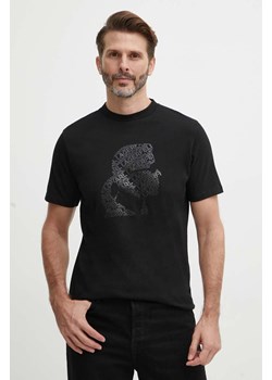 Karl Lagerfeld t-shirt bawełniany męski kolor czarny z nadrukiem 542224.755082 ze sklepu ANSWEAR.com w kategorii T-shirty męskie - zdjęcie 171559141