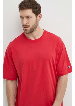 Champion t-shirt bawełniany męski kolor czerwony gładki 220017 ze sklepu ANSWEAR.com w kategorii T-shirty męskie - zdjęcie 171559160