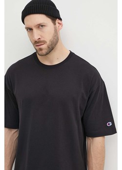 Champion t-shirt bawełniany męski kolor czarny gładki 220017 ze sklepu ANSWEAR.com w kategorii T-shirty męskie - zdjęcie 171559164