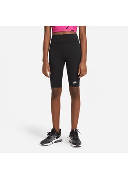 Spodenki do jazdy na rowerze z wysokim stanem dla dużych dzieci (dziewcząt) 23 cm Nike Sportswear - Czerń ze sklepu Nike poland w kategorii Szorty - zdjęcie 171559692