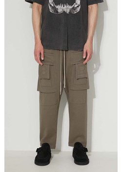 Rick Owens spodnie bawełniane kolor szary proste DU02B4371.RIG.DUST-BLACK ze sklepu PRM w kategorii Spodnie męskie - zdjęcie 171559840