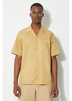Carhartt WIP koszula S/S Delray Shirt męska kolor beżowy relaxed I031465.25TXX ze sklepu PRM w kategorii Koszule męskie - zdjęcie 171560001
