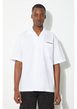 Carhartt WIP koszula bawełniana S/S Link Script Shirt męska kolor biały relaxed I033026.00AXX ze sklepu PRM w kategorii Koszule męskie - zdjęcie 171560003