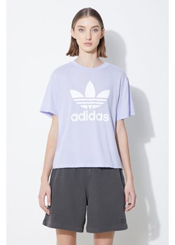 adidas Originals t-shirt damski kolor fioletowy IN8439 ze sklepu PRM w kategorii Bluzki damskie - zdjęcie 171560462