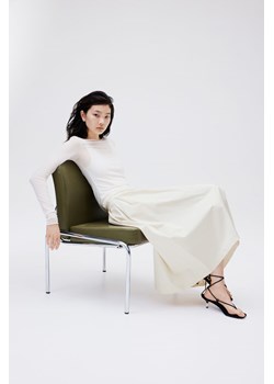 H & M - Trapezowa spódnica z zakładkami - Biały ze sklepu H&M w kategorii Spódnice - zdjęcie 171560543