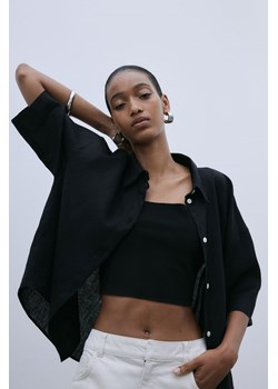 H & M - Krótki top bez rękawów - Czarny ze sklepu H&M w kategorii Bluzki damskie - zdjęcie 171560682