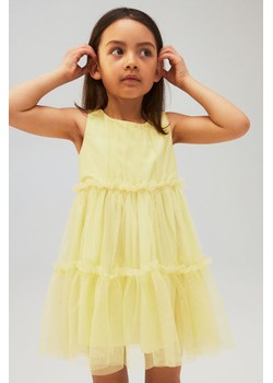 H & M - Tiulowa sukienka z falbankami - Żółty ze sklepu H&M w kategorii Sukienki dziewczęce - zdjęcie 171560701