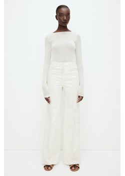 H & M - Rozszerzane spodnie z diagonalu z kantami - Beżowy ze sklepu H&M w kategorii Spodnie damskie - zdjęcie 171560714