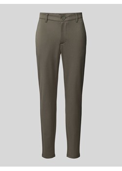 Spodnie o kroju tapered fit w jednolitym kolorze model ‘MARK’ ze sklepu Peek&Cloppenburg  w kategorii Spodnie męskie - zdjęcie 171561242